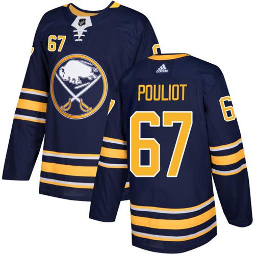 Men Adidas Buffalo Sabres #67 Benoit Pouliot Navy Blue Home Authentic Stitched NHL Jersey->buffalo sabres->NHL Jersey